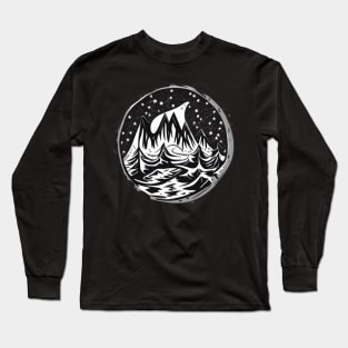 BRUSHED SEA AND MOUNTAN DISTRESSED Long Sleeve T-Shirt